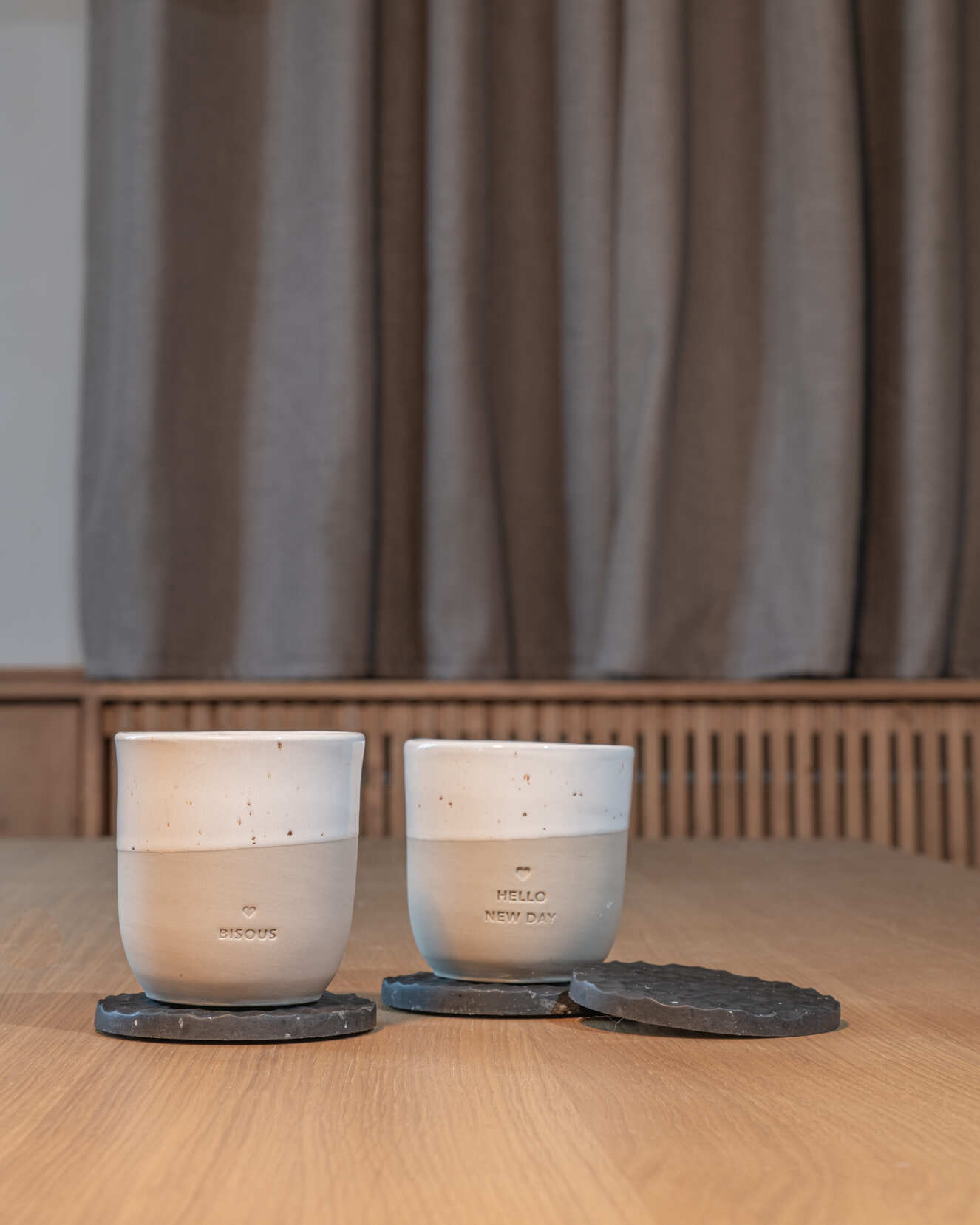 Sous-verre SUNA noir Ø10 cm